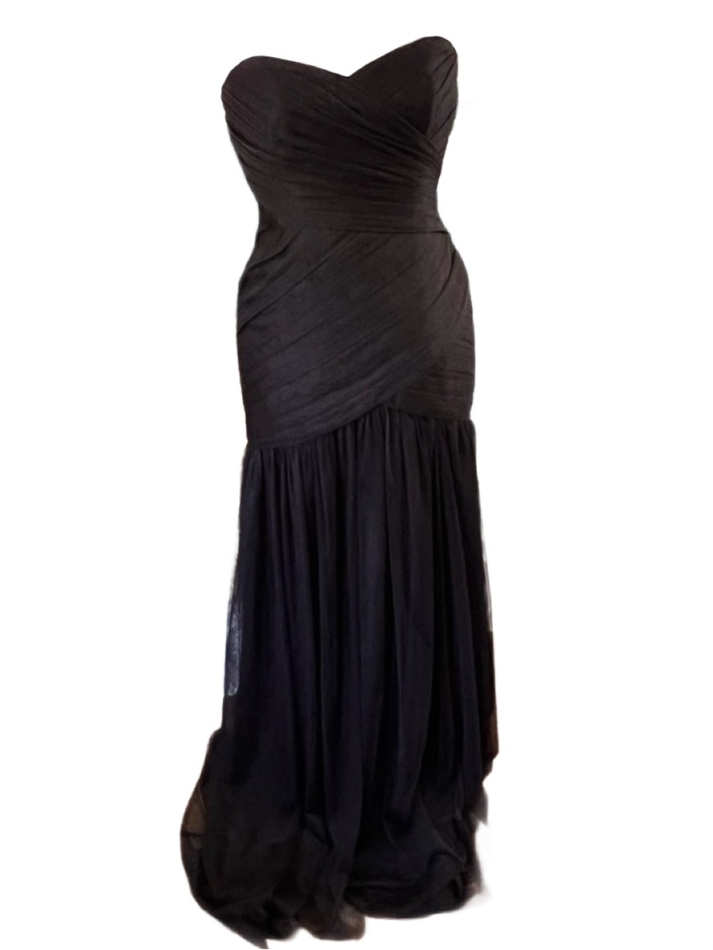 Vera Wang Black Strapless Evening Gown Dress Women’s Size 4 NWT - Picture 3 of 16
